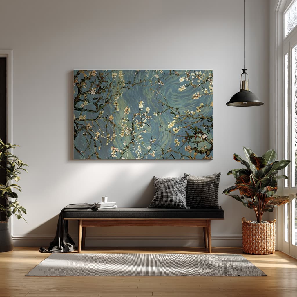 Floral Branches Wall Art – Elegant Nature-Inspired Blue Design — alternate view