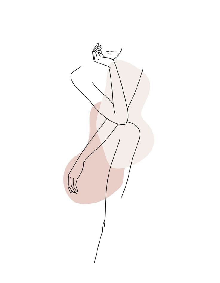 Minimalist Female Line Art Print – Modern Abstract Woman Illustration