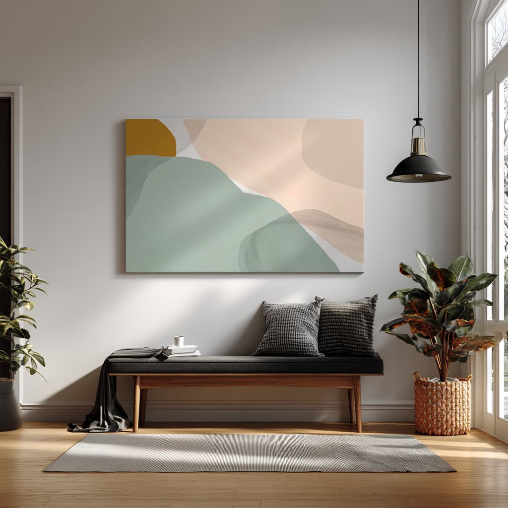 Minimalist Abstract Wall Art Print – Soft Pastel Shapes | Modern Boho Neutral Decor — alternate view