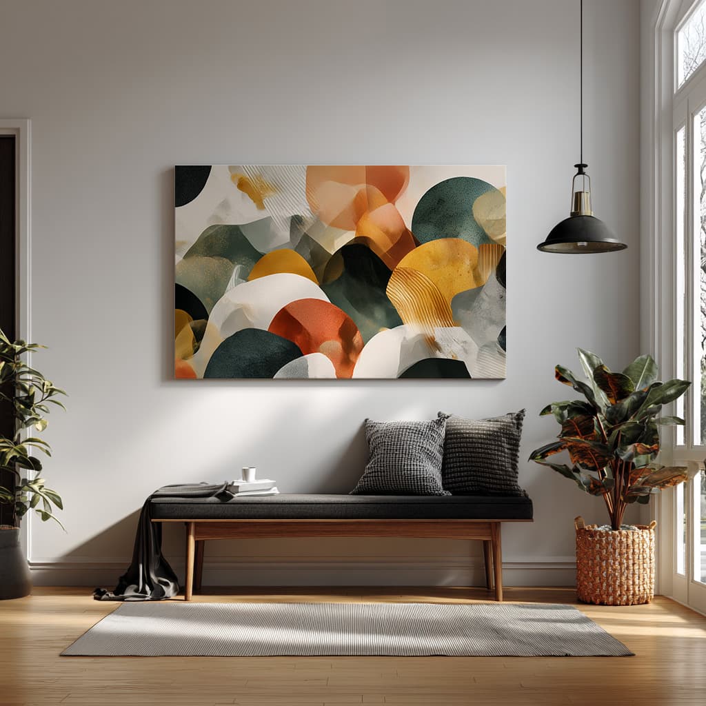 Modern Abstract Landscape Wall Art – Warm Earth Tones & Organic Shapes — alternate view