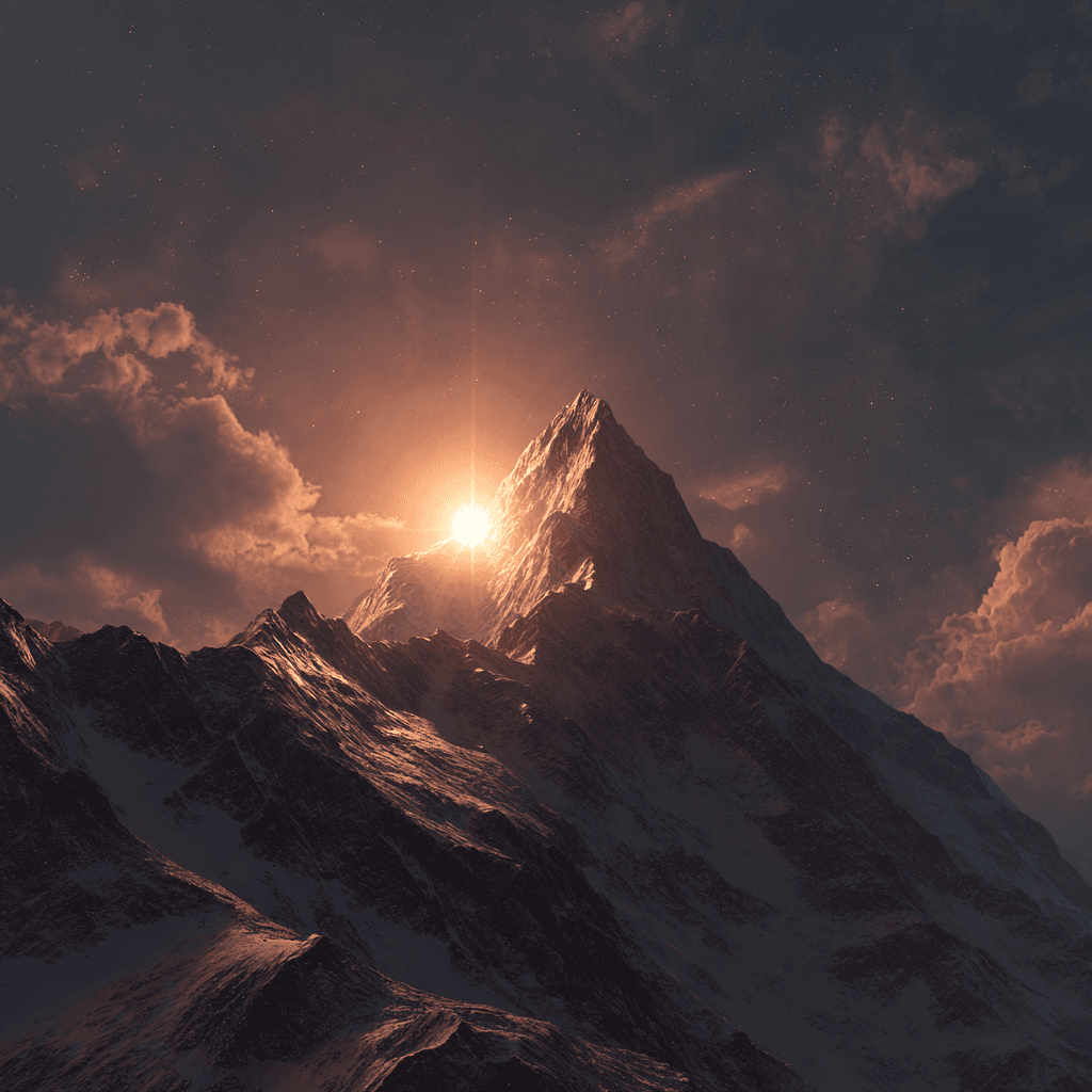 Eternal Dawn – Majestic Sunrise Mountain Wall Art
