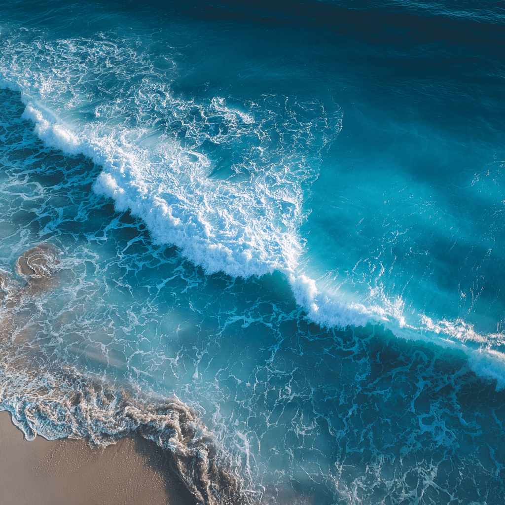 Aqua Serenity – Crystal Blue Ocean Wave Wall Art