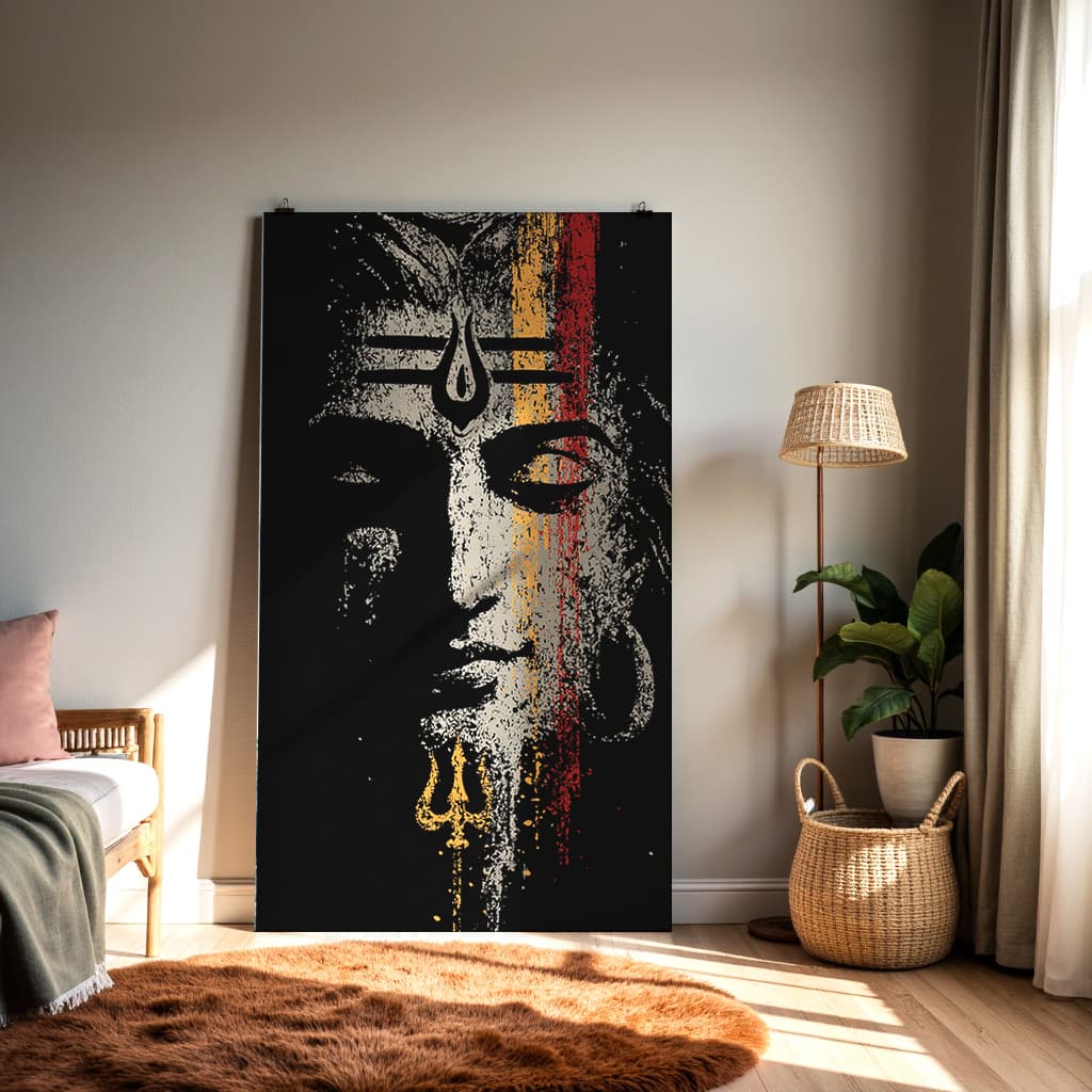 Shiva Trishul Abstract Wall Art — alternate view