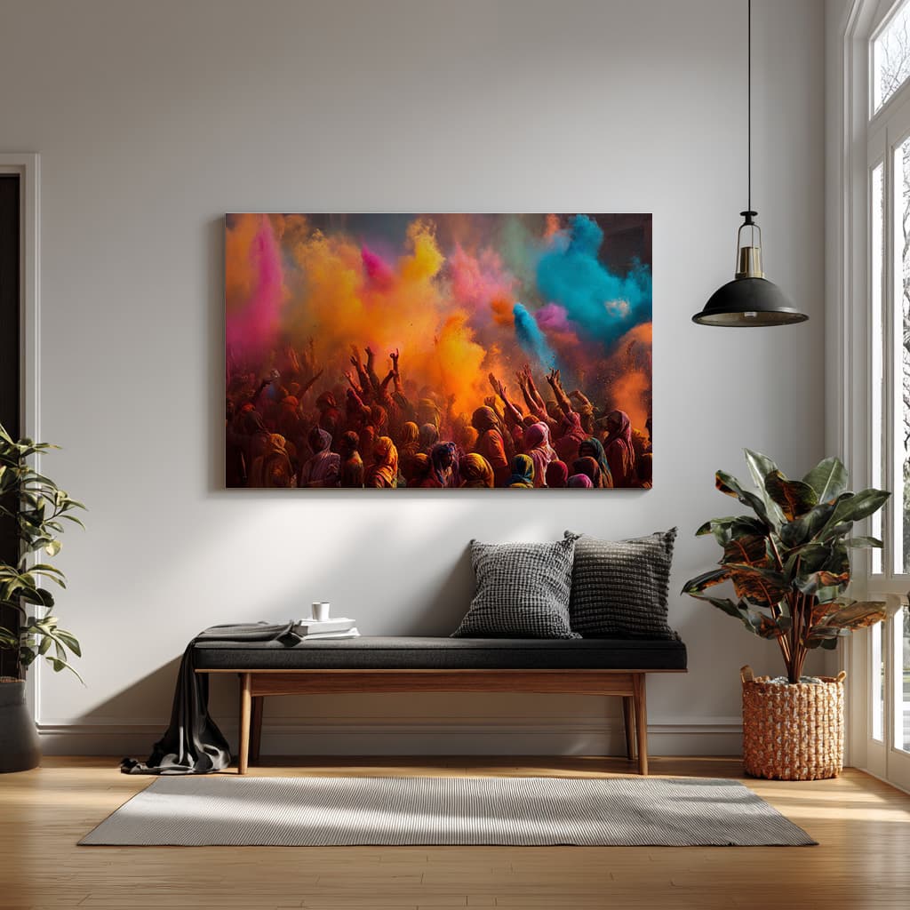 Holi Festival Color Celebration Wall Art — alternate view