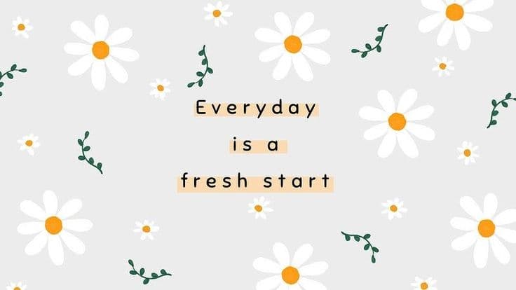 Everyday Is a Fresh Start Wall Art – Minimal Floral Quote Print